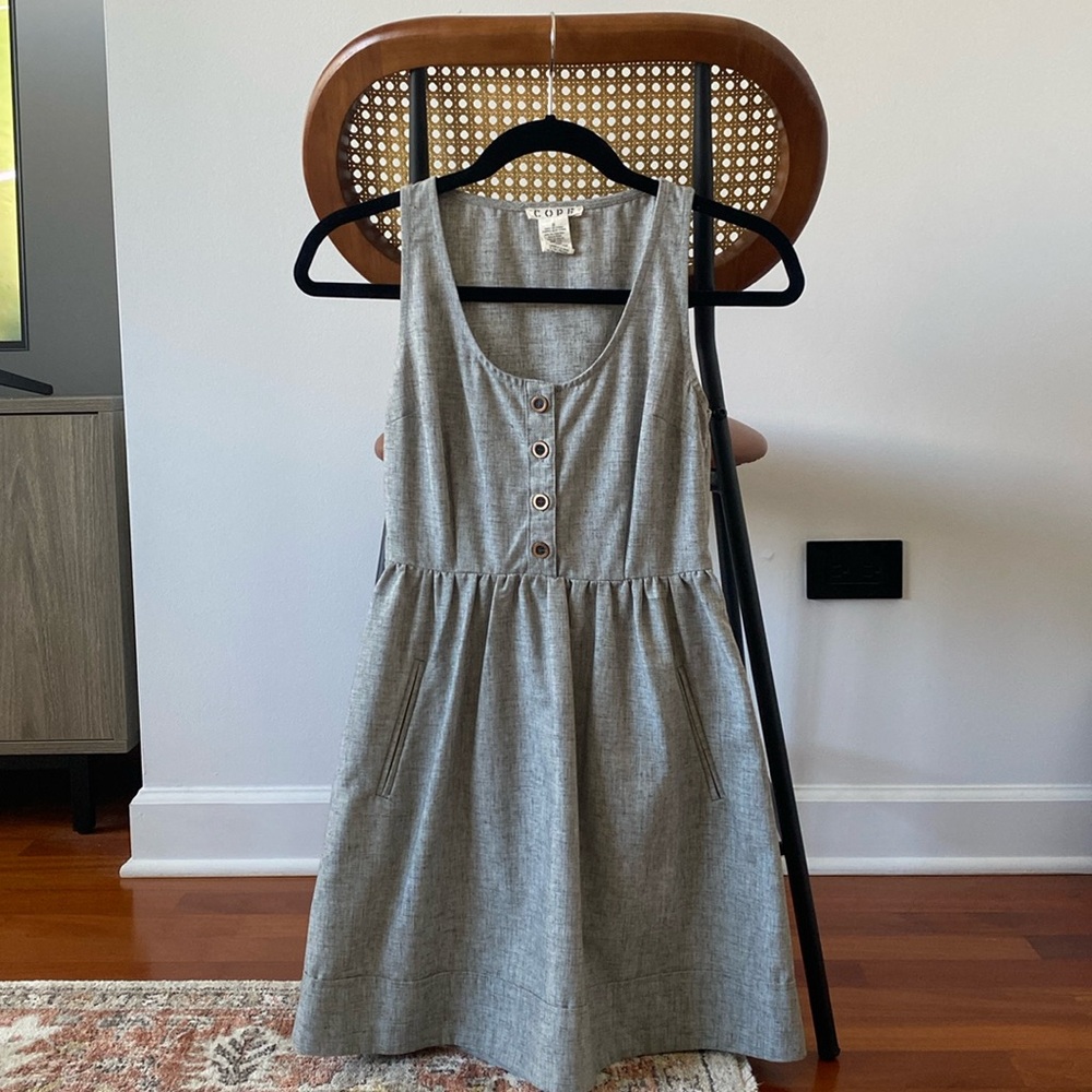 Gray A-line Dress with Pockets